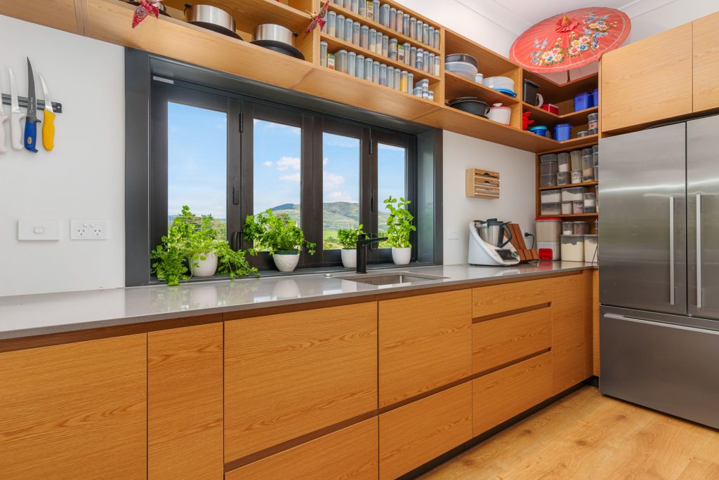 Kitchen with rural outlook